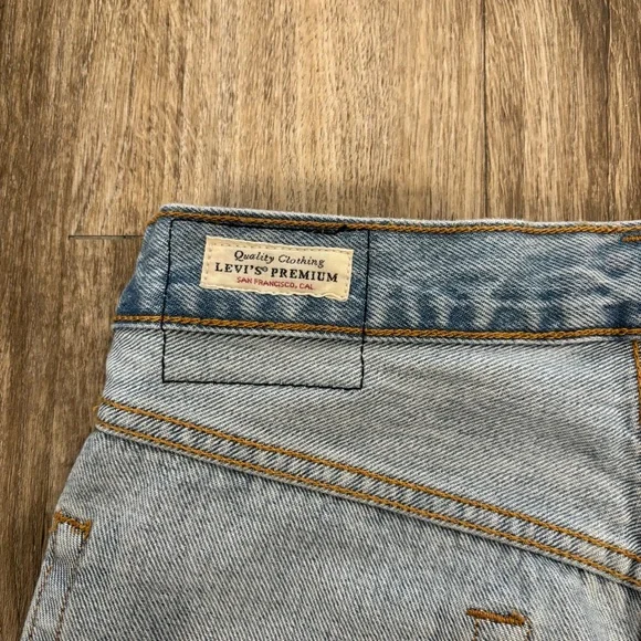 Levi's Blue Bermuda Shorts Distressed Denim